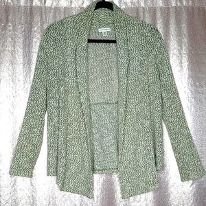 Croft & Barrow EUC XS open shawl knit cardigan - sage green and white mo…